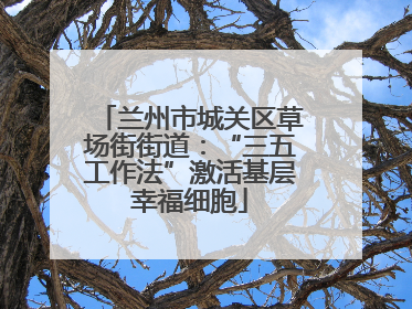 兰州市城关区草场街街道：“三五工作法”激活基层幸福细胞