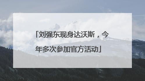 刘强东现身达沃斯，今年多次参加官方活动