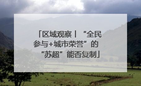 区域观察丨“全民参与+城市荣誉”的“苏超”能否复制