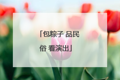 包粽子 品民俗 看演出