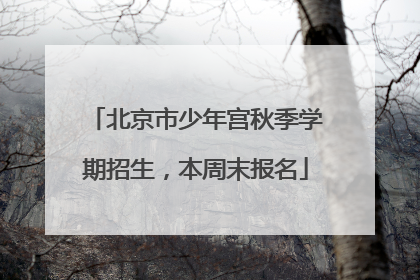 北京市少年宫秋季学期招生，本周末报名