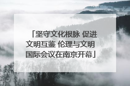坚守文化根脉 促进文明互鉴 伦理与文明国际会议在南京开幕