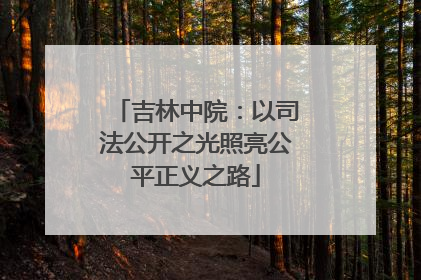 吉林中院：以司法公开之光照亮公平正义之路