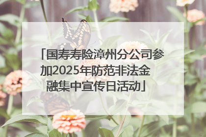 国寿寿险漳州分公司参加2025年防范非法金融集中宣传日活动