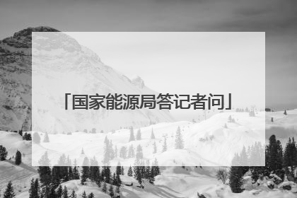 国家能源局答记者问