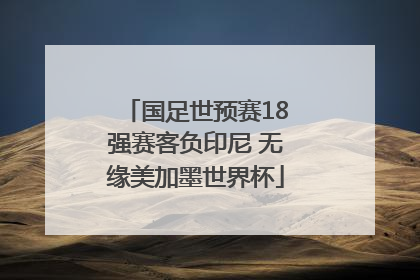 国足世预赛18强赛客负印尼 无缘美加墨世界杯