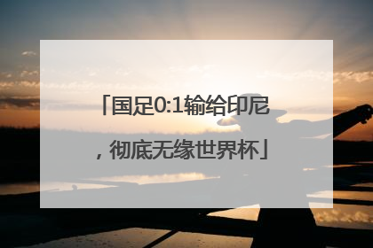国足0:1输给印尼，彻底无缘世界杯