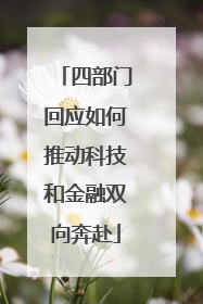 四部门回应如何推动科技和金融双向奔赴