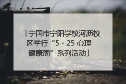宁国市宁阳学校河沥校区举行“5・25 心理健康周”系列活动
