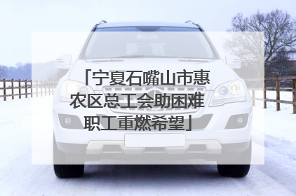 宁夏石嘴山市惠农区总工会助困难职工重燃希望