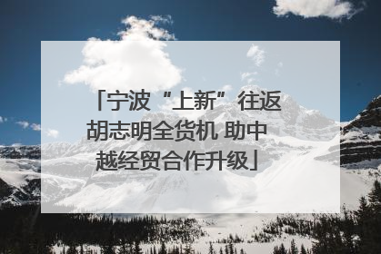 宁波“上新”往返胡志明全货机 助中越经贸合作升级