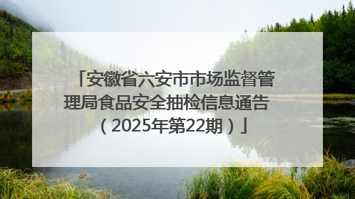 安徽省六安市市场监督管理局食品安全抽检信息通告（2025年第22期）