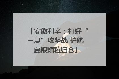 安徽利辛：打好“三夏”攻坚战 护航夏粮颗粒归仓