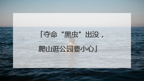 夺命“黑虫”出没，爬山逛公园要小心