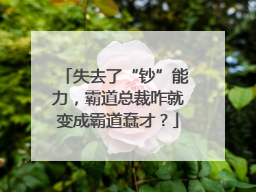 失去了“钞”能力，霸道总裁咋就变成霸道蠢才？