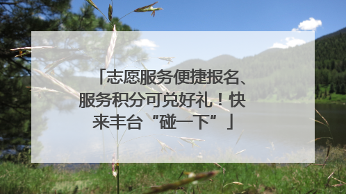 志愿服务便捷报名、服务积分可兑好礼！快来丰台“碰一下”