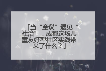 当“童议”遇见“社治”，成都这场儿童友好型社区实践带来了什么？