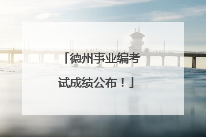 德州事业编考试成绩公布！