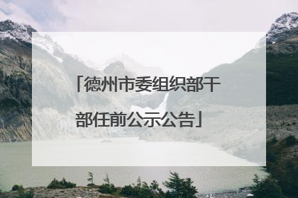 德州市委组织部干部任前公示公告