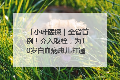 小叶医探｜全省首例！介入取栓，为10岁白血病患儿打通生命之“脉”