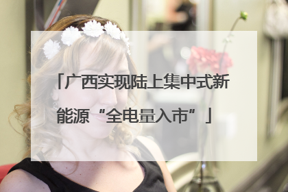 广西实现陆上集中式新能源“全电量入市”