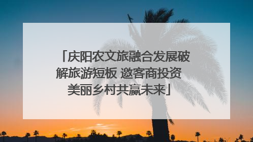 庆阳农文旅融合发展破解旅游短板 邀客商投资美丽乡村共赢未来