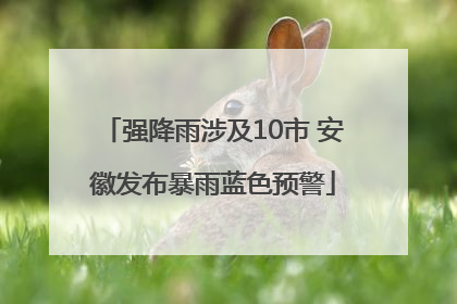 强降雨涉及10市 安徽发布暴雨蓝色预警
