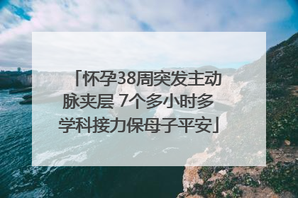怀孕38周突发主动脉夹层 7个多小时多学科接力保母子平安