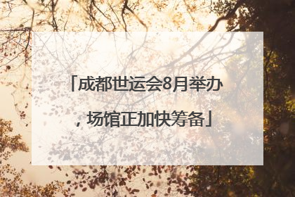 成都世运会8月举办，场馆正加快筹备