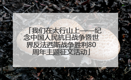 我们在太行山上——纪念中国人民抗日战争暨世界反法西斯战争胜利80周年主题征文活动