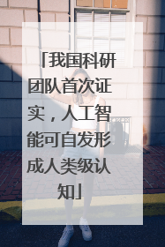 我国科研团队首次证实，人工智能可自发形成人类级认知