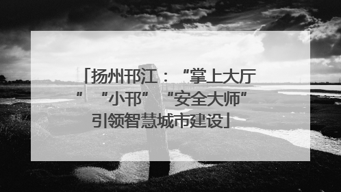 扬州邗江：“掌上大厅”“小邗”“安全大师”引领智慧城市建设