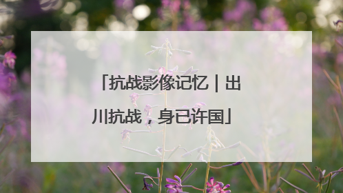 抗战影像记忆｜出川抗战，身已许国