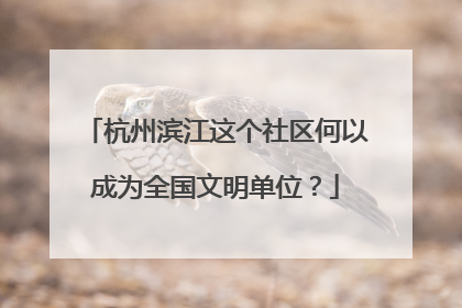 杭州滨江这个社区何以成为全国文明单位？