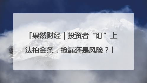 果然财经｜投资者“盯”上法拍金条，捡漏还是风险？
