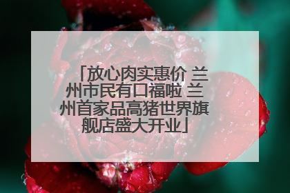 放心肉实惠价 兰州市民有口福啦 兰州首家品高猪世界旗舰店盛大开业
