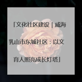 文化社区建设｜威海乳山市东城社区：以文育人照亮成长灯塔