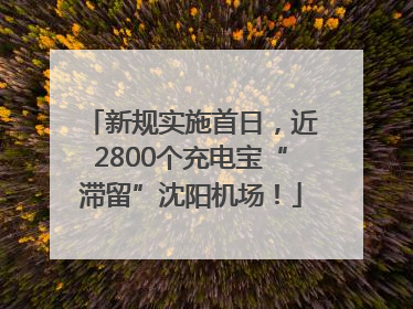 新规实施首日，近2800个充电宝“滞留”沈阳机场！