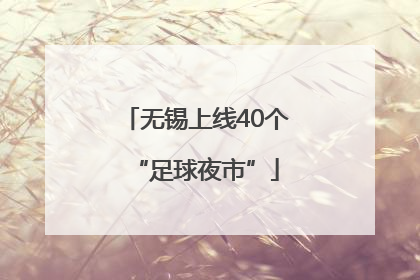 无锡上线40个“足球夜市”