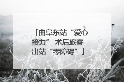 曲阜东站“爱心接力” 术后旅客出站“零障碍”
