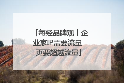 每经品牌观丨企业家IP需要流量 更要超越流量
