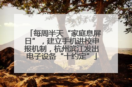 每周半天“家庭息屏日”，建立手机进校申报机制，杭州滨江发出电子设备“十约定”
