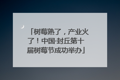 树莓熟了，产业火了！中国·封丘第十届树莓节成功举办