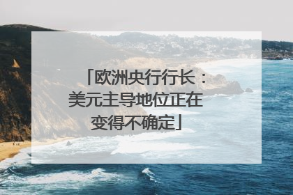 欧洲央行行长：美元主导地位正在变得不确定