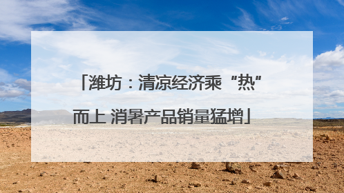 潍坊：清凉经济乘“热”而上 消暑产品销量猛增