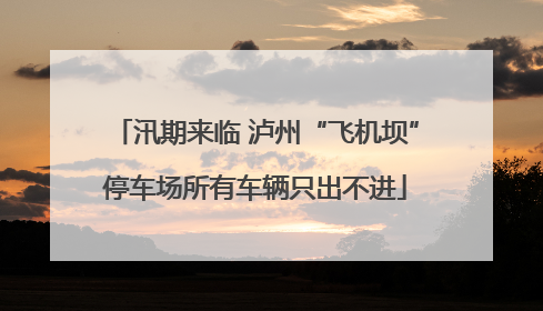 汛期来临 泸州“飞机坝”停车场所有车辆只出不进