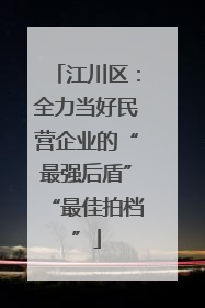 江川区：全力当好民营企业的“最强后盾”“最佳拍档”