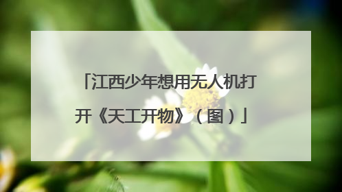 江西少年想用无人机打开《天工开物》（图）