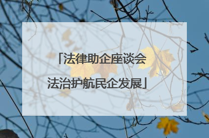 法律助企座谈会 法治护航民企发展