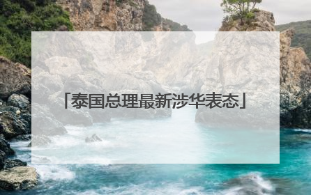 泰国总理最新涉华表态